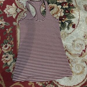 lululemon athletica Burgundy and White Striped Tank Top